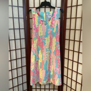 Lilly Pulitzer Silk Stretch Midi Dragonfly Dress Size 4